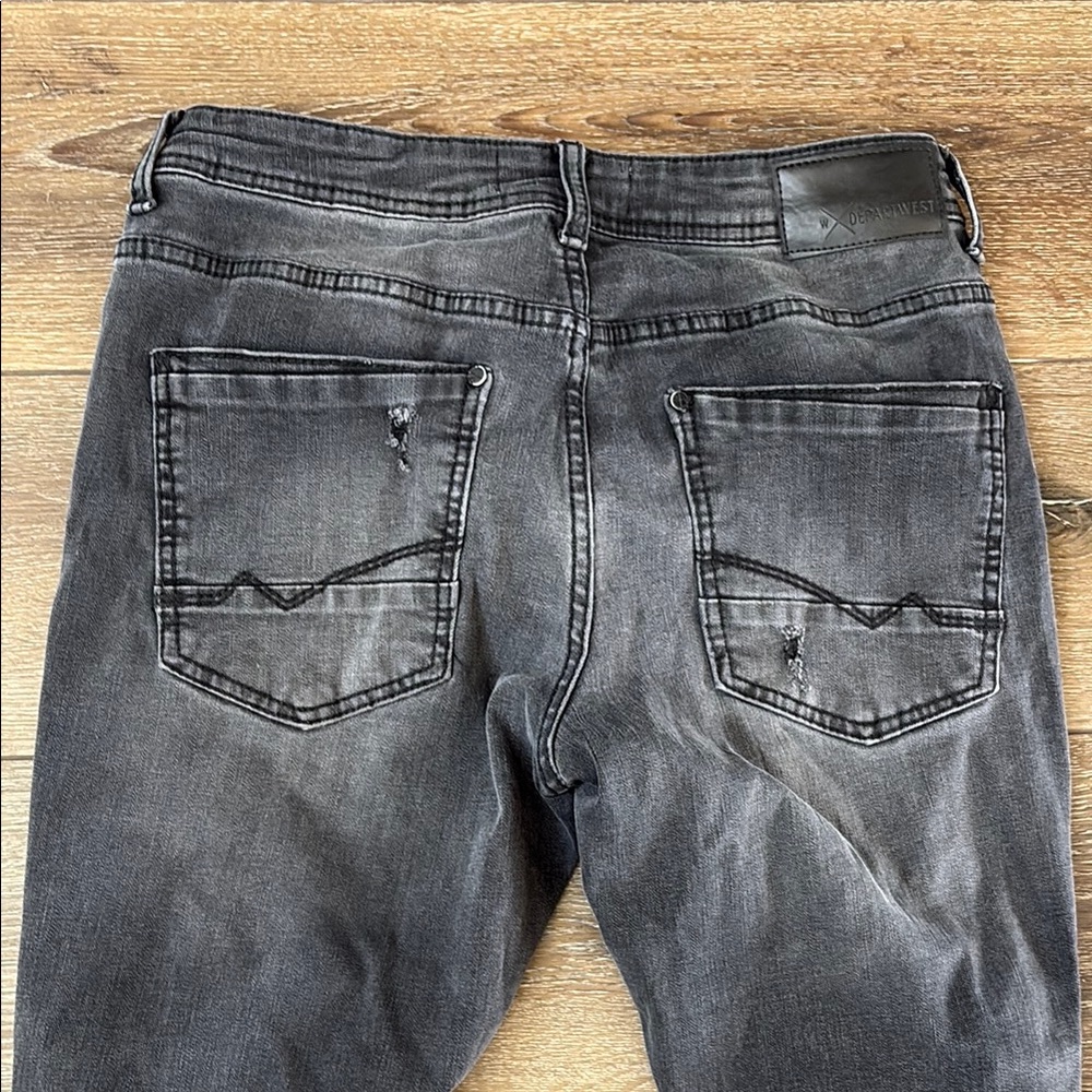 Black Washed Distressed Jeans - Picture 3 of 8